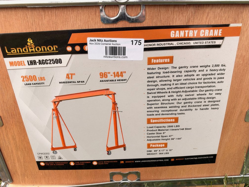LandHonor LHR-AGC2500 Gantry Crane