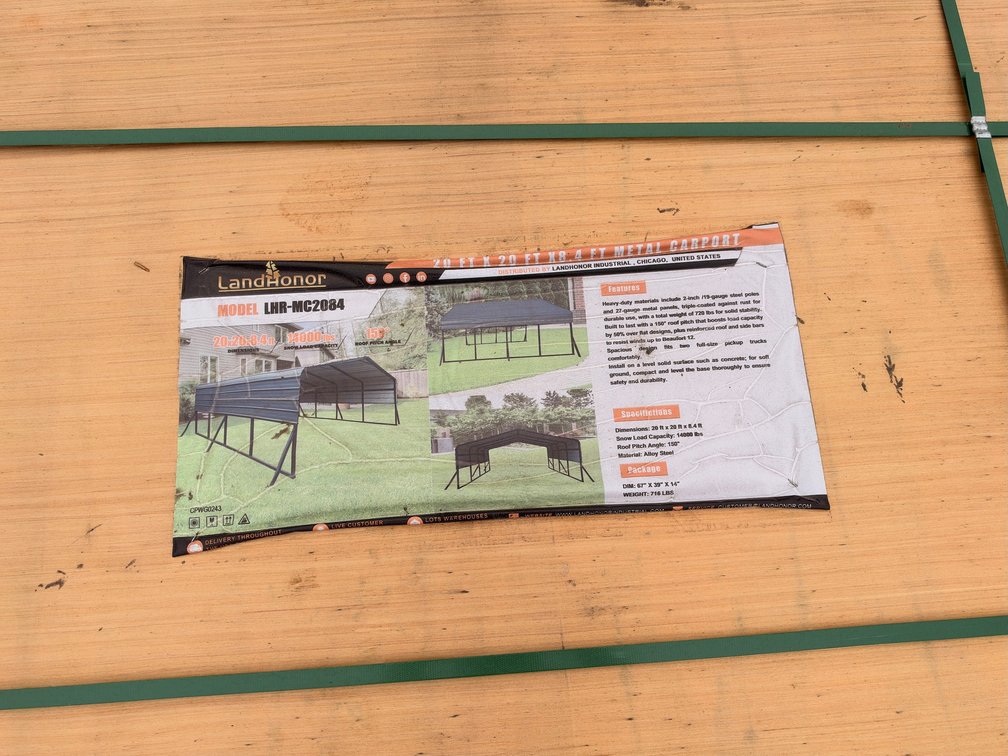 LandHonor LHR-MC2084 20 ft. x 20 ft. 8.4 ft. Metal Carport