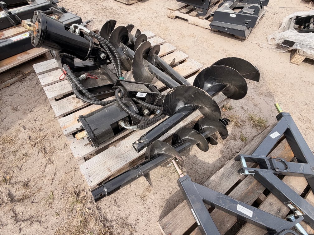 Mini Excavator Auger Drive & (2) Bit Set