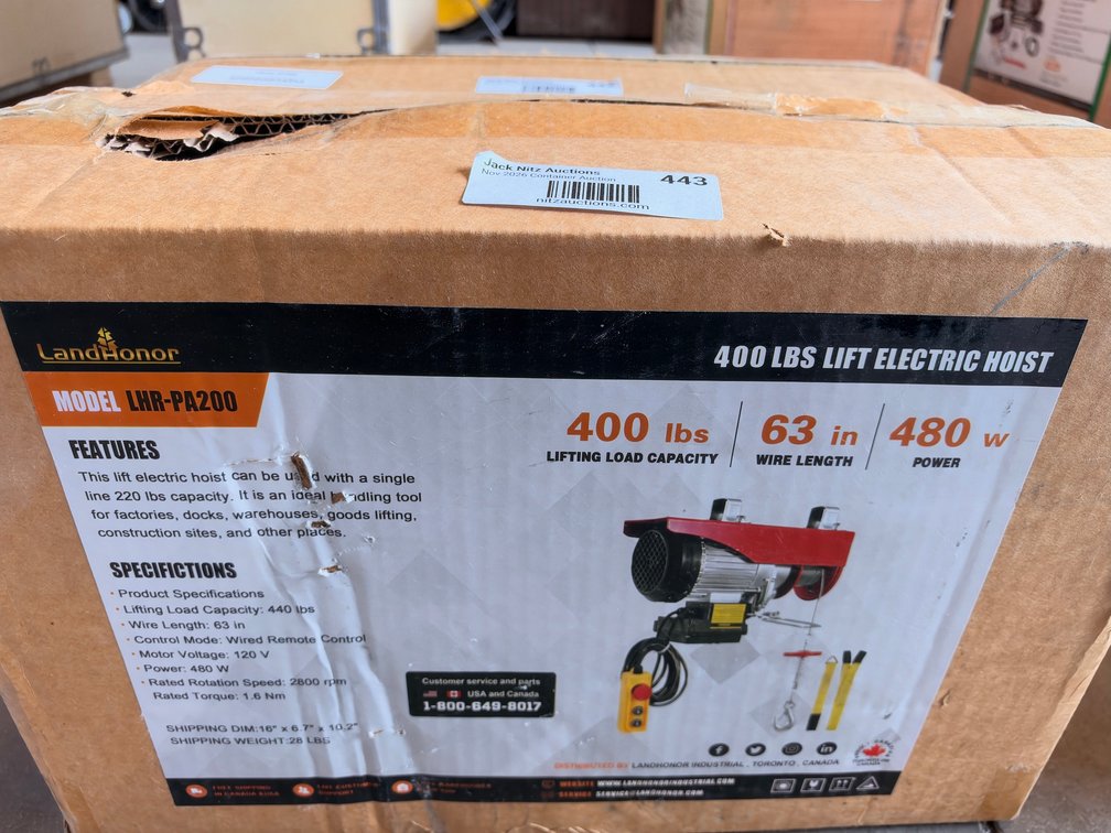 LandHonor LHR-PA200 440 lb. Electric Hoist