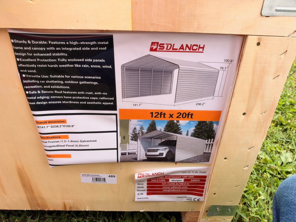 SDLANCH SDLC1220 12 ft. x 20 ft. Metal Carport