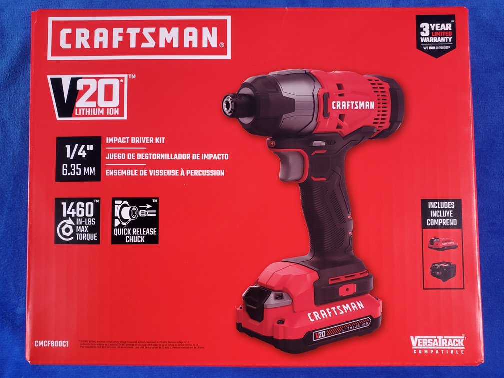 Craftsman 1/4" Impact Driver w/20V Lithium Battery