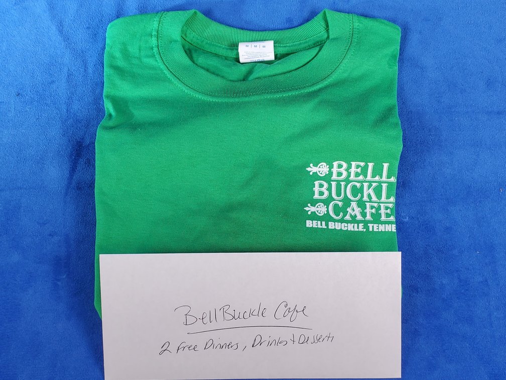 Gift Certificate for (2) Dinners at Bell Buckle Cafe  & T-Shirt (Size M) (LPO)