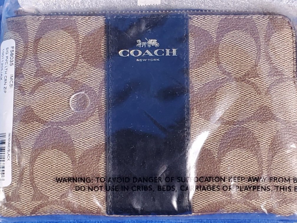 Coach Wristlet in Khaki/Black (New)
