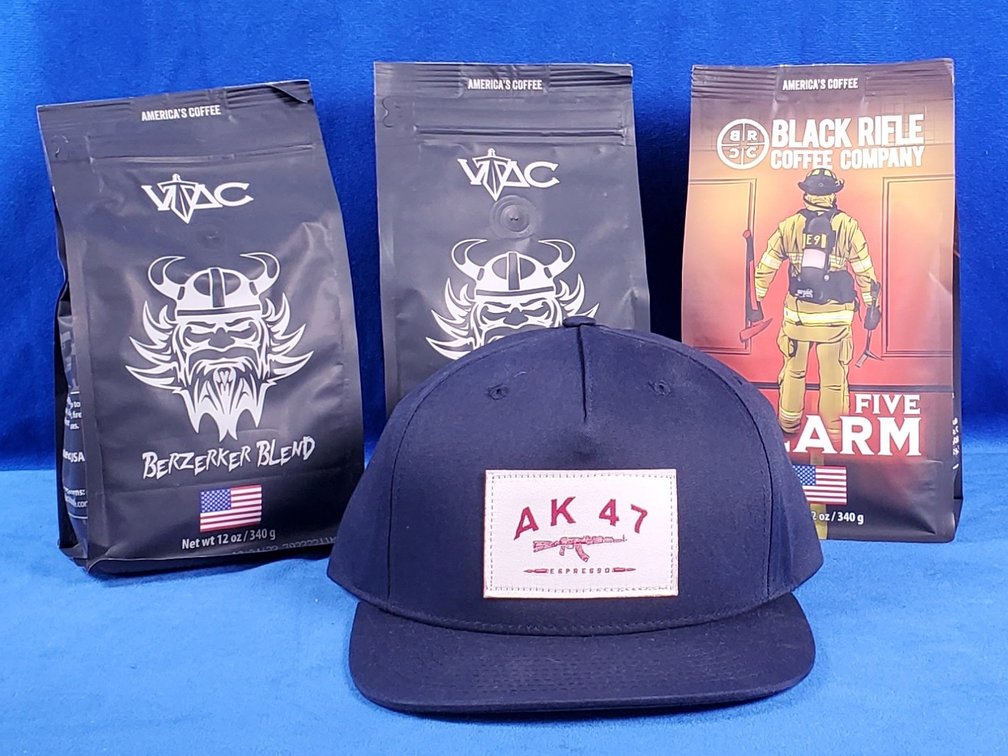 (3) 12 oz. Bags Black Rifle Ground Coffee & Cap
