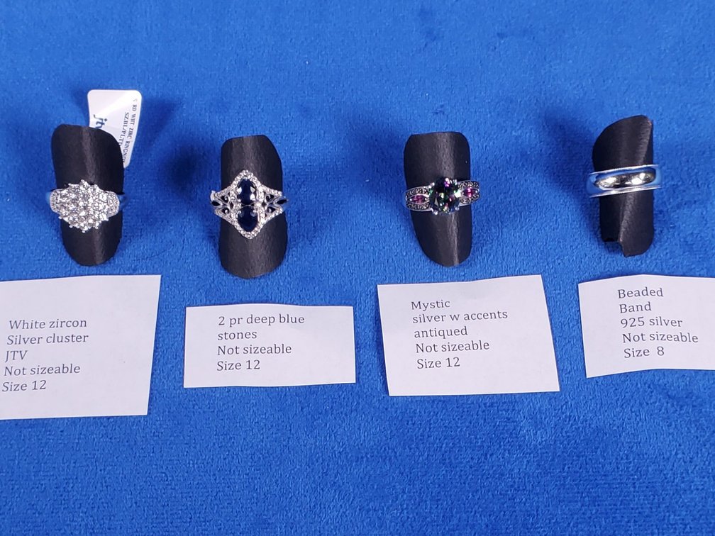 (4) Fashion Rings in Size 8 & 12 (Non-sizeable)