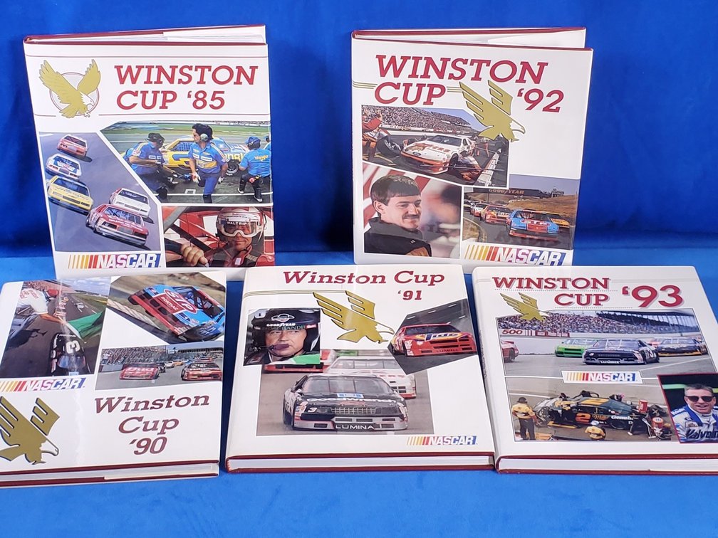 (5) Nascar Winston Cup Series Yearbooks Including Years 85, 90, 91, 92 & 93