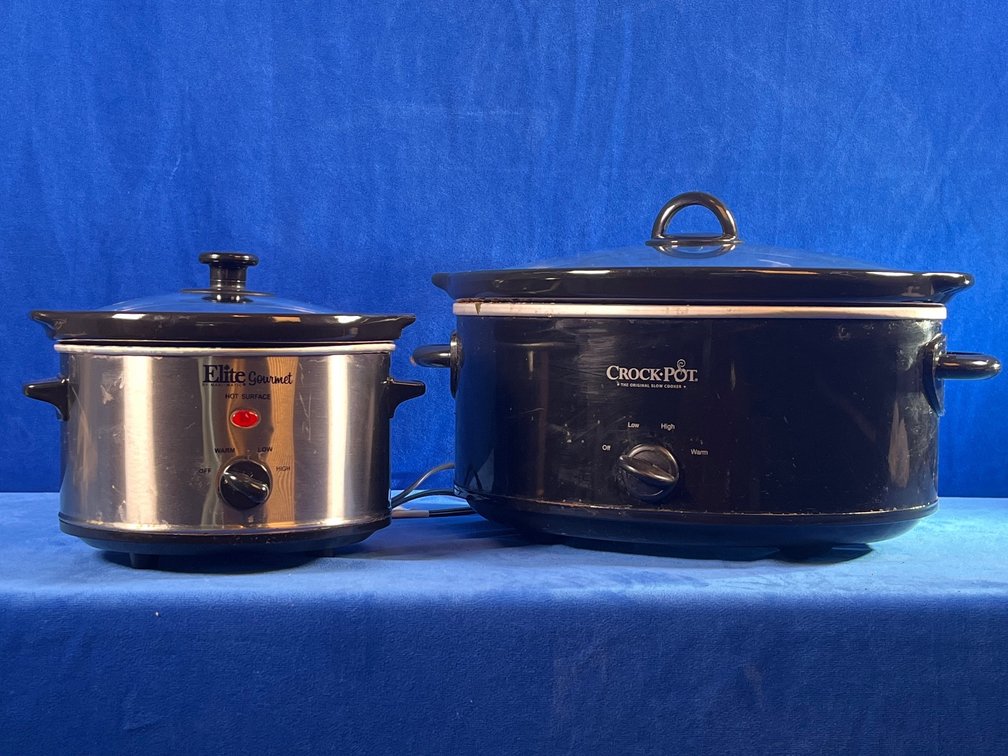 Crock Pot 7-Quart Slow Cooker & Elite Gourmet Hot Surface Slow Cooker (LPO)