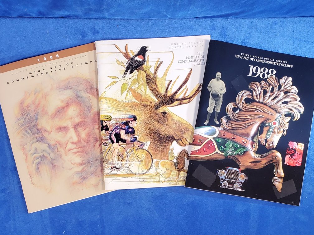 1986, 1987, 1988 Commemorative Mint Stamp Sets