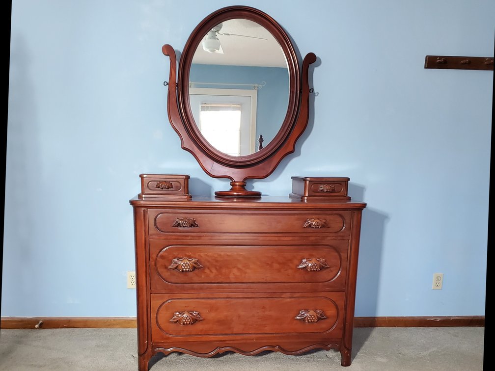 Lillian Russell Solid Cherry 3-Drawer Dresser with Mirror (LPO)