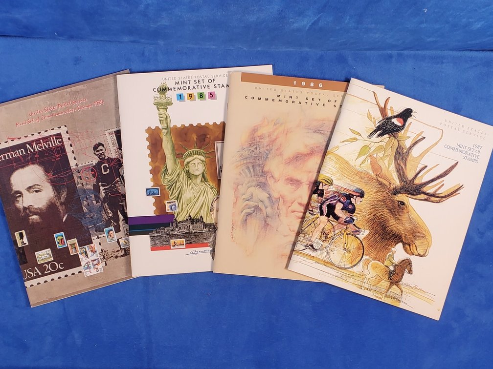1984, 1985, 1986, 1987 Commemorative Mint Stamp Sets