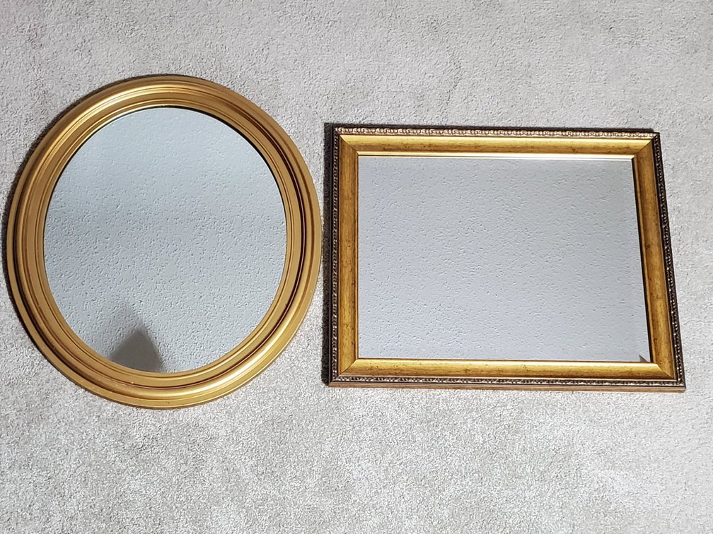 (2) Gold Tone Framed Mirrors (LPO)
