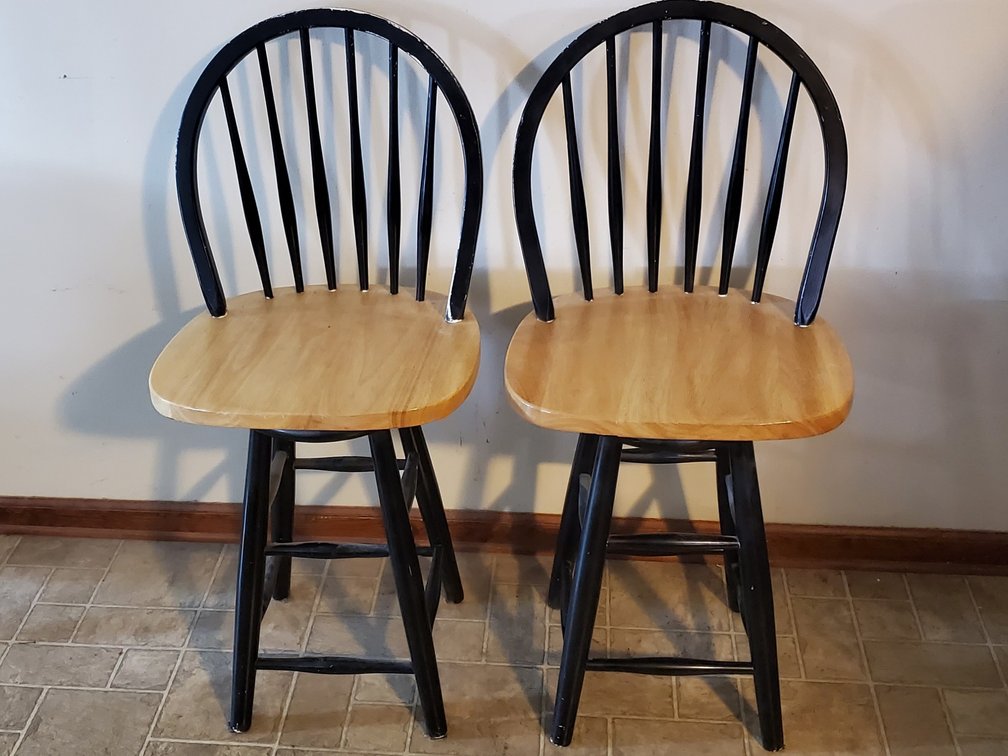 (2) Wood Swivel Stools (LPO)