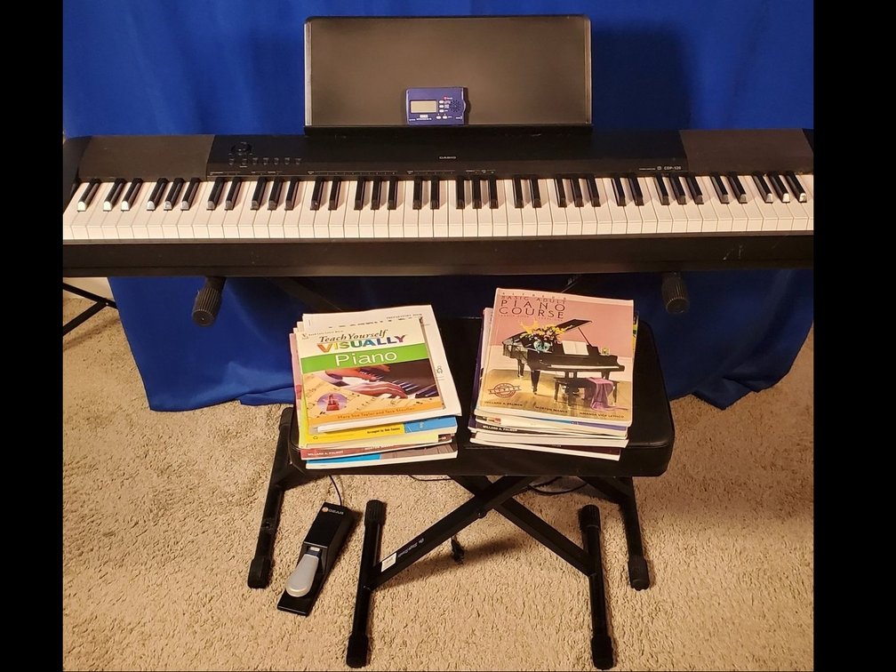 Casio CDP-120 Electric Keyboard w/Damper Pedal, Stool & More (LPO)
