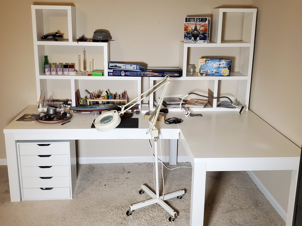 Hobby Table w/Contents & Lighted Magnifier and More. (LPO)
