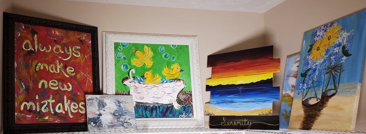 (6) Canvas and Wood Paintings (LPO)