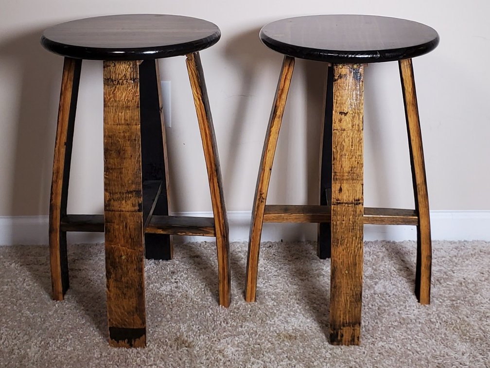 (2) Barrel Stave Bar Stools (LPO)