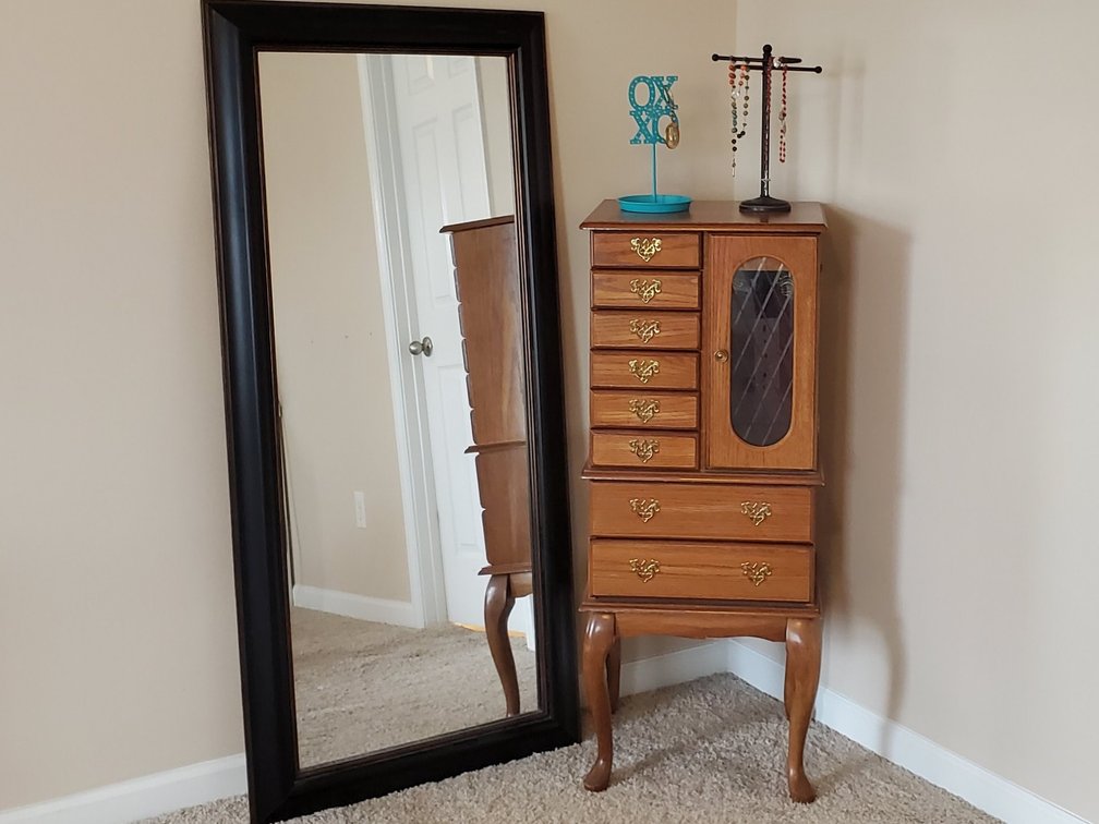 Jewelry Armoire & Full Length Wall Mirror (LPO)