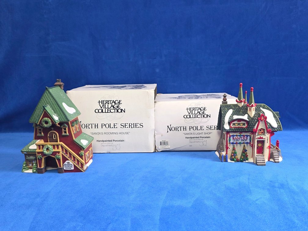 Department 56 "Santa's Rooming House" & Santa's Light Shop"
