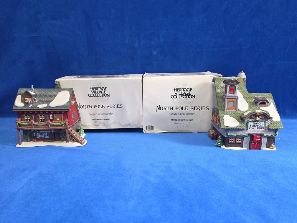 Department 56 "Santa's Woodworks" & "Santa's Bell Repair" 