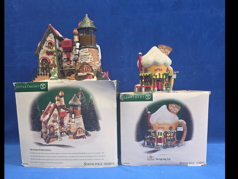 Department 56 "The Peanut Brittle Factory" & "The Egg Nog Pub"