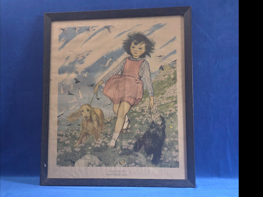 Vintage Print,  "On the Cliff Top" by Muriel Dawson (LPO)