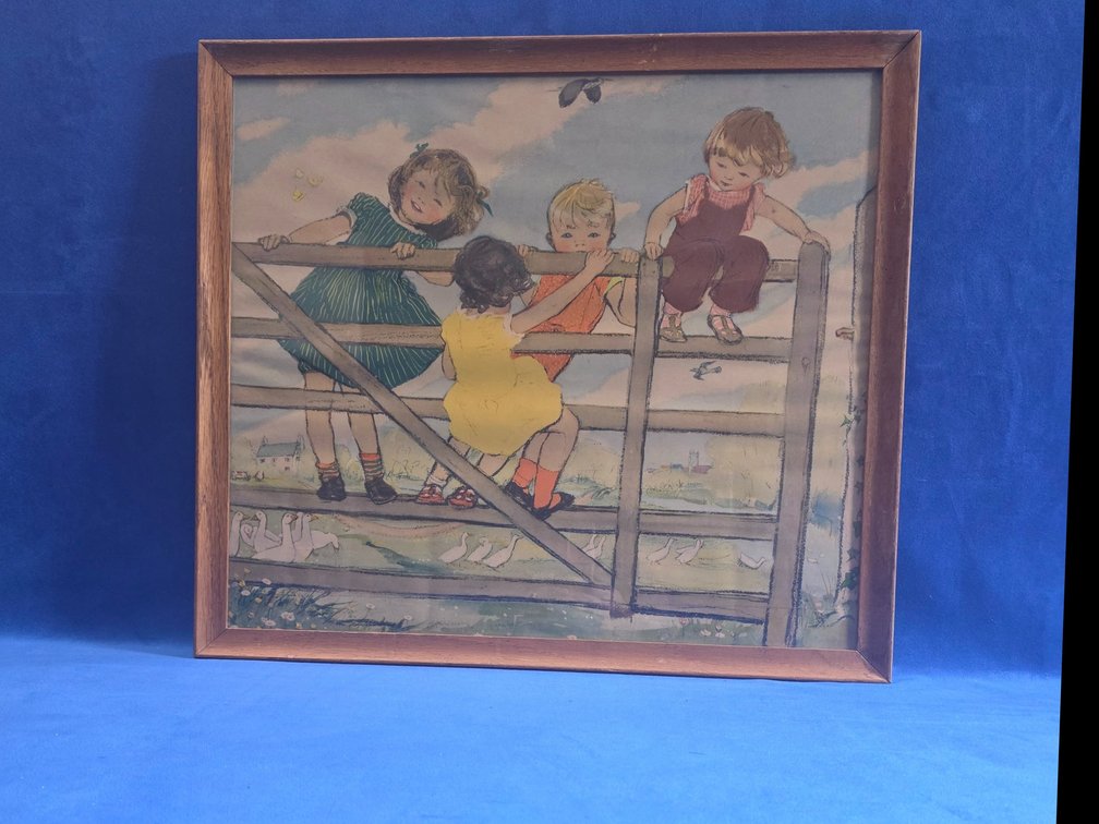 "Fun On The Gate" Framed Print by Muriel Dawson (LPO)