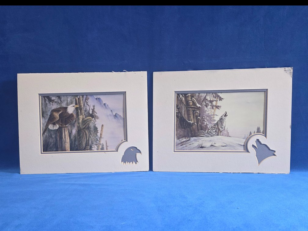 Eagle & Wolf Matted Prints