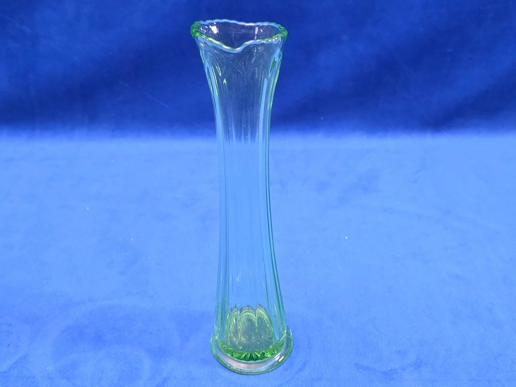 Green Uranium Glass Vase.