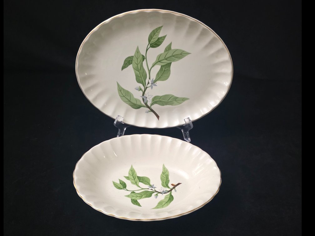 Vintage W S George Orange Blossom Oval Serving Bowl & Platter (LPO)