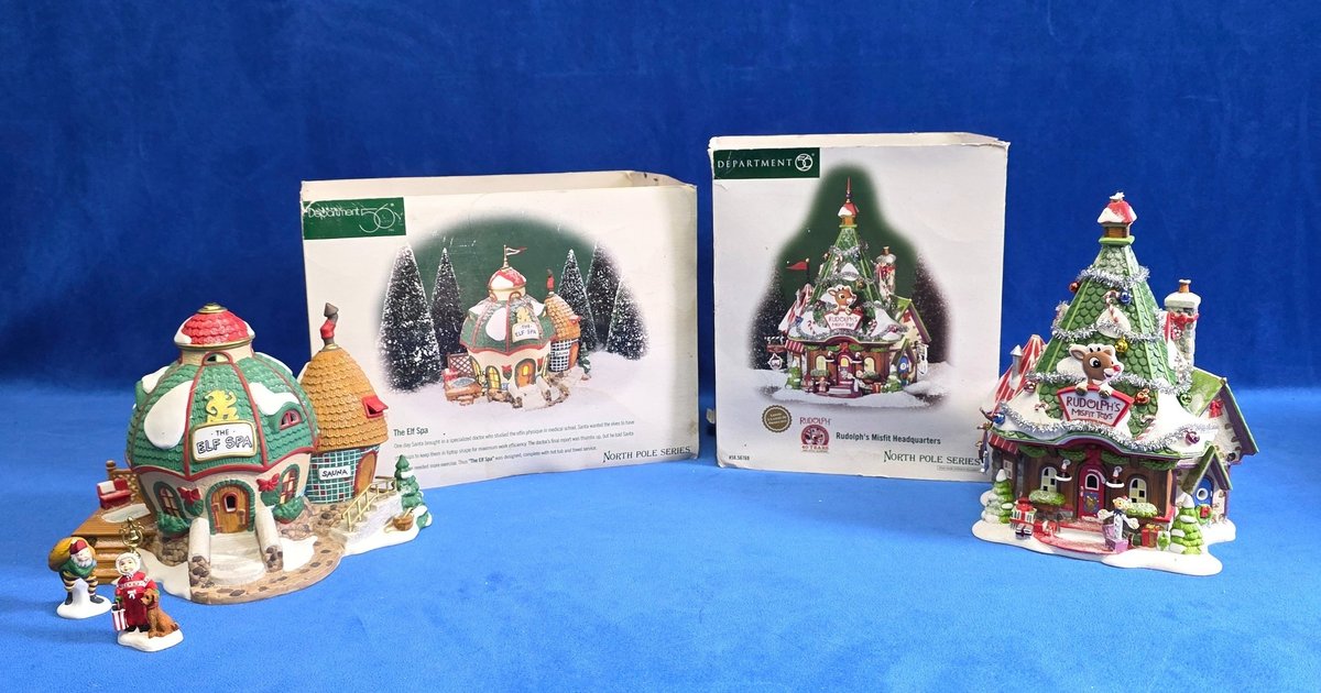 Department 56 "The Elf Spa" & "Rudolph's Misfit Headquarters"