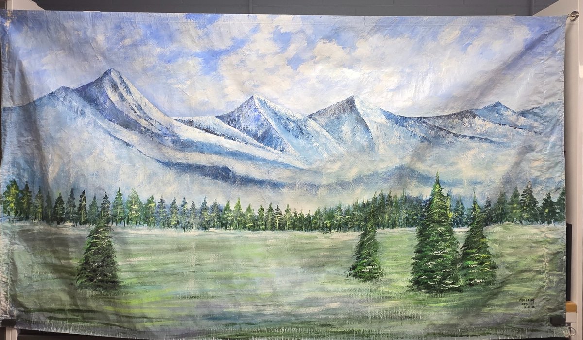 Custom Hand-painted Backdrop Made for Department 56 Display (LPO)