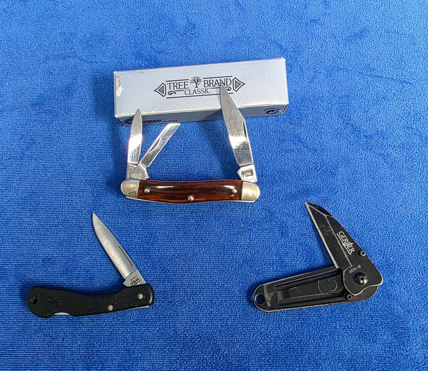 Boker Tree Brand, Case Plastic Handle Knife & Gerber Folding Money Clip/Knife