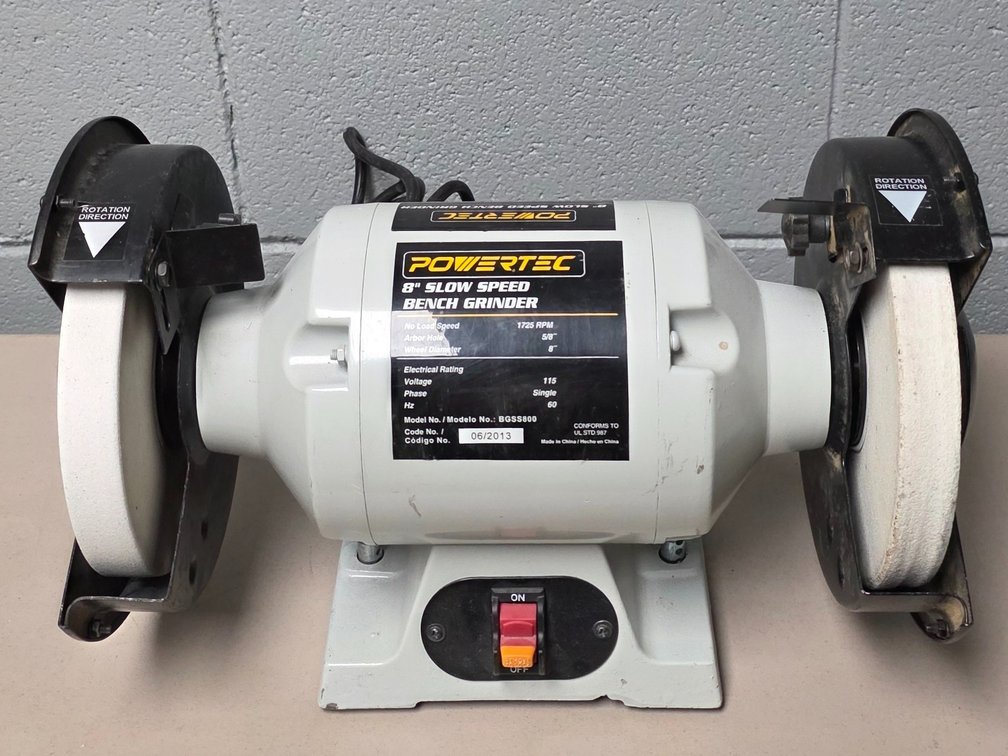 POWERTEC 8" Slow Speed Bench Grinder