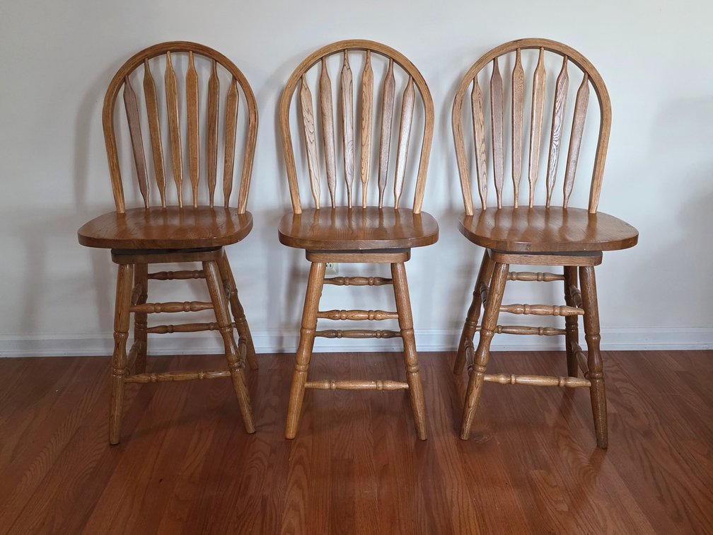 (3) Oak Bar Stools (LPO)