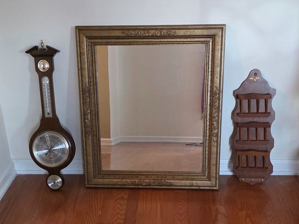 Decorative Wall Mirror, Barometer, & Letter Holder (LPO)