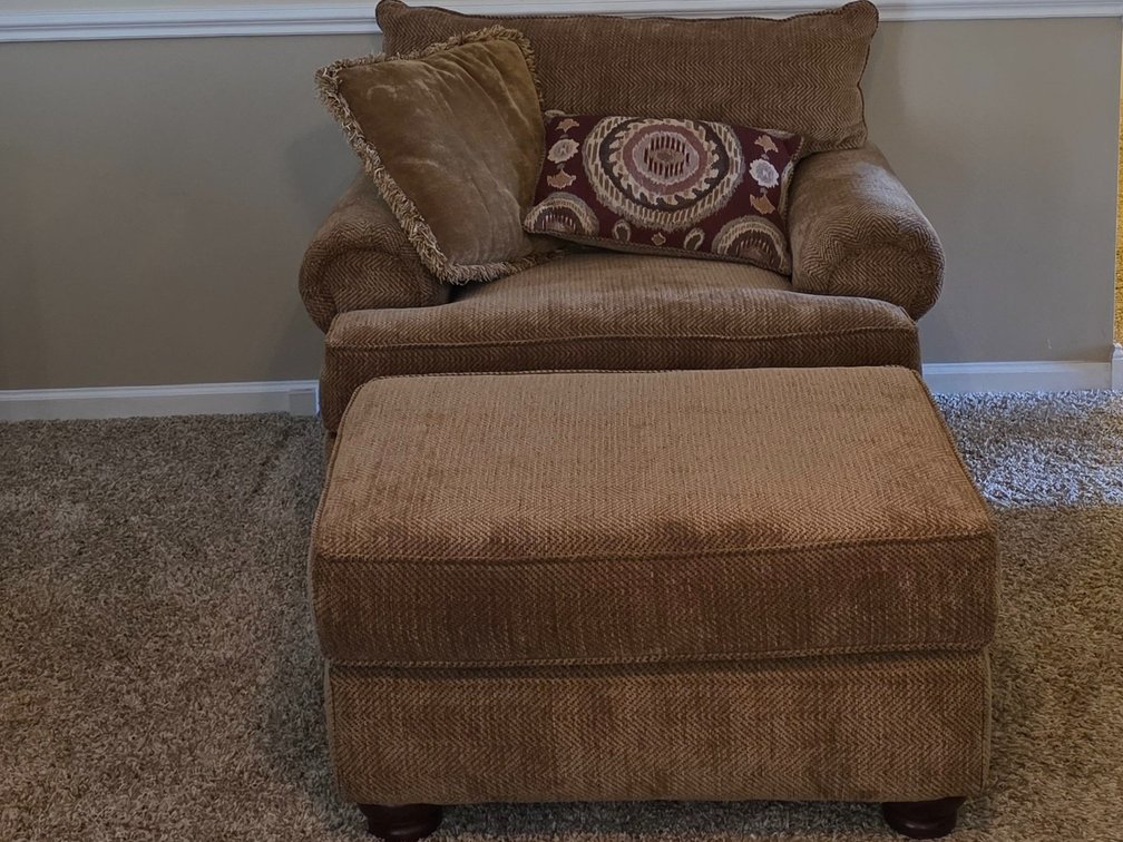 Beige Armchair & Ottoman (LPO)