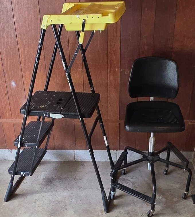 Cosco Folding Stepladder & Rolling Shop Chair (LPO)