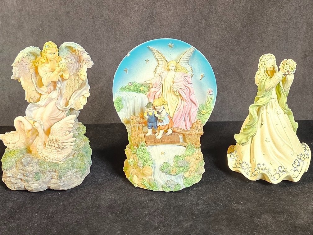 (3) Music Box Angel Figurines