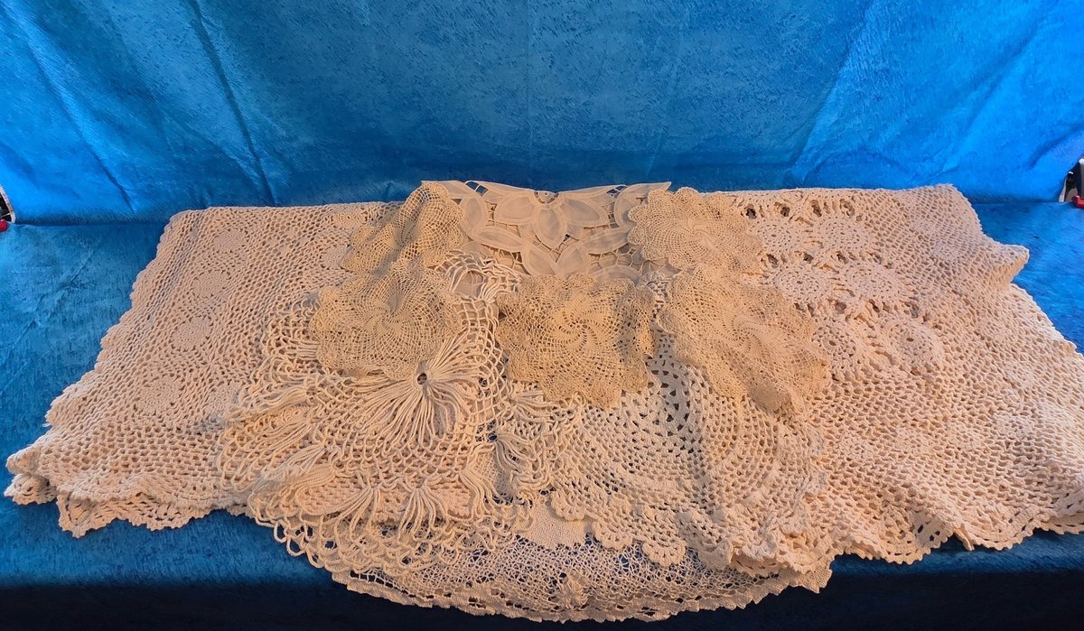 (10)  Hand Crocheted Doillies