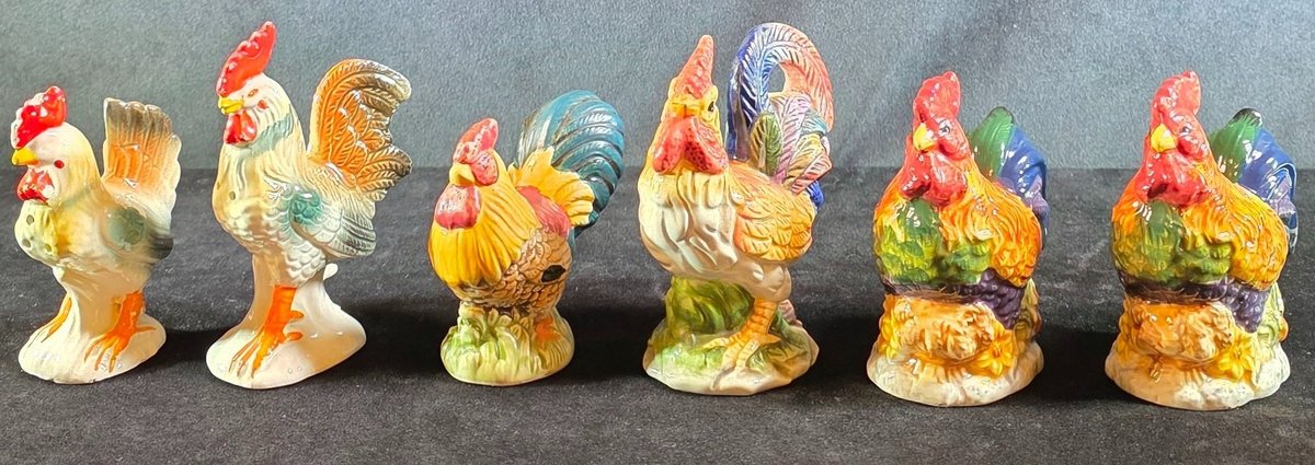 (3) Sets of Rooster Motif Salt & Pepper Shakers