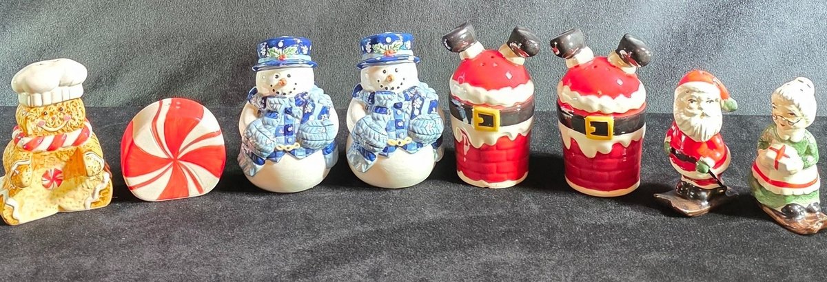 (4) Sets of Christmas Motif Salt & Pepper Shakers