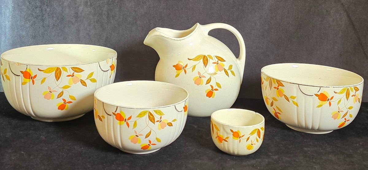 Vintage Jewel Tea Pitcher & Bowls