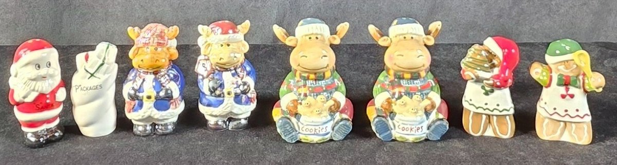 (4)  Sets of Christmas Motif Salt & Pepper Shakers