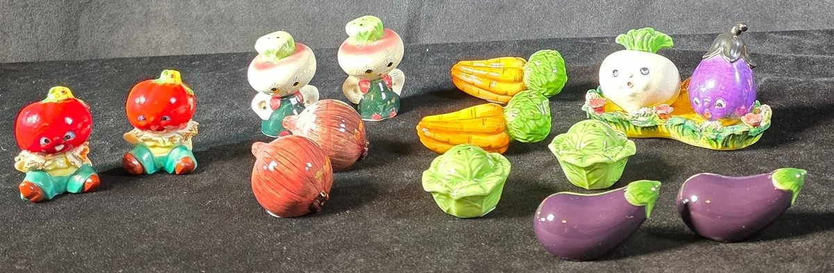(7) Sets of Vegetable Motif Salt & Pepper Shakers