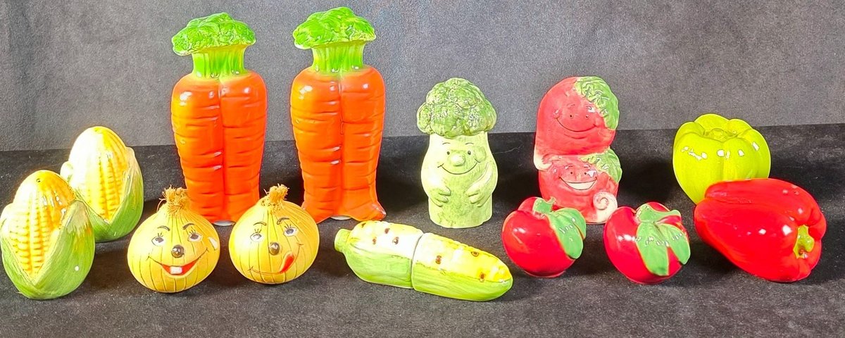 (7) Sets of Vegetable Motif Salt & Pepper Shakers