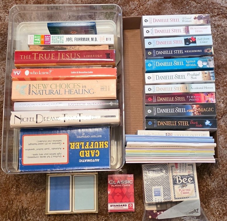 Assorted Books & Playing Cards