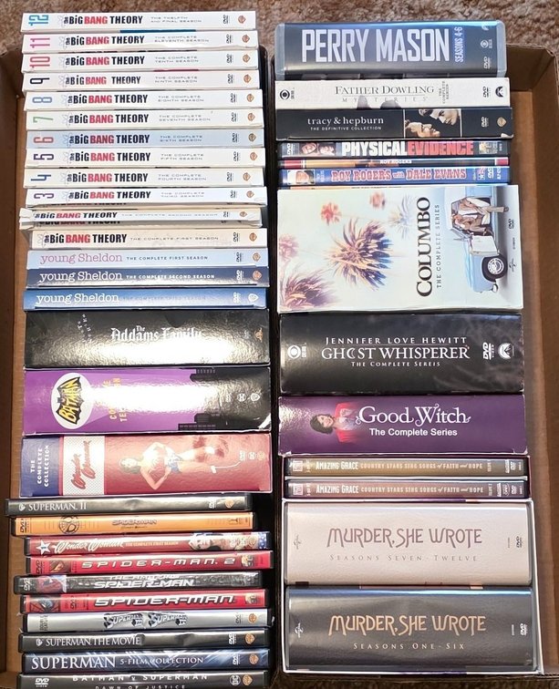 (2) Boxes of DVD's