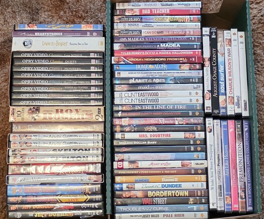 (2) Boxes of DVD's