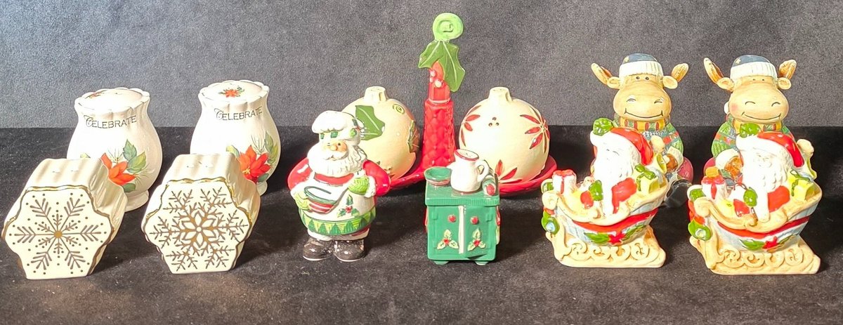 (6) Sets of Christmas Motif Salt & Pepper Shakers